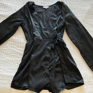 Black silk romper